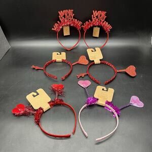 Lot Of 6 Valentines Day Headbands Variety Party